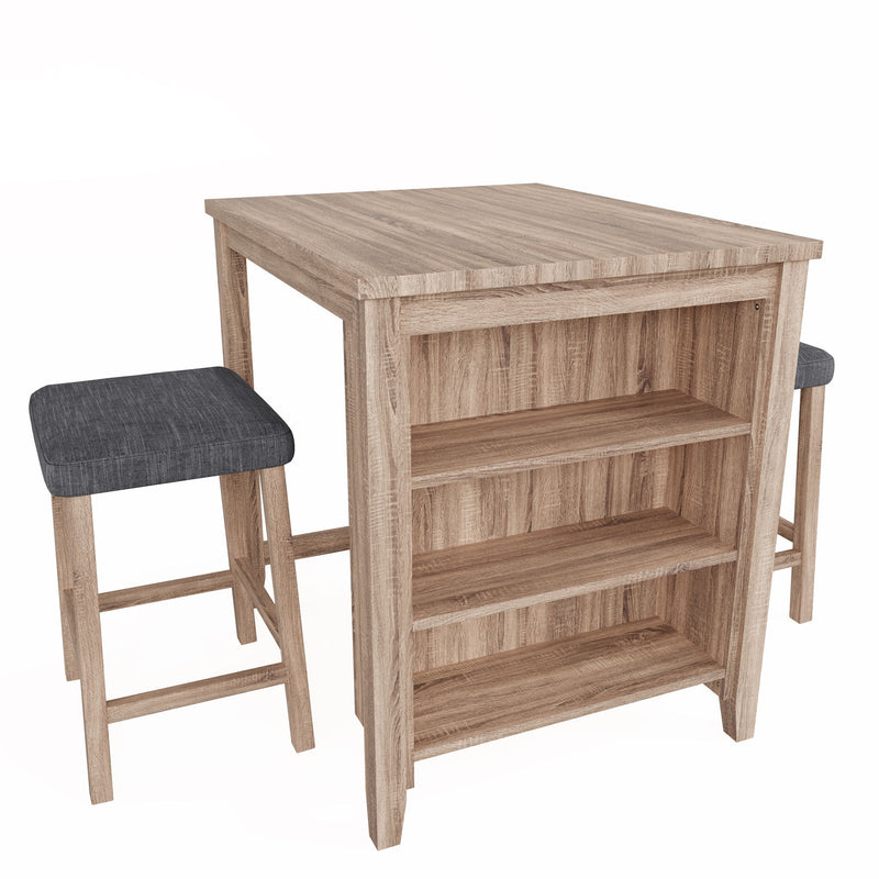 Dawson - 3 Piece Counter Height Table Set - Oak - R&R Furniture Gallery (Fountain Valley, CA)
