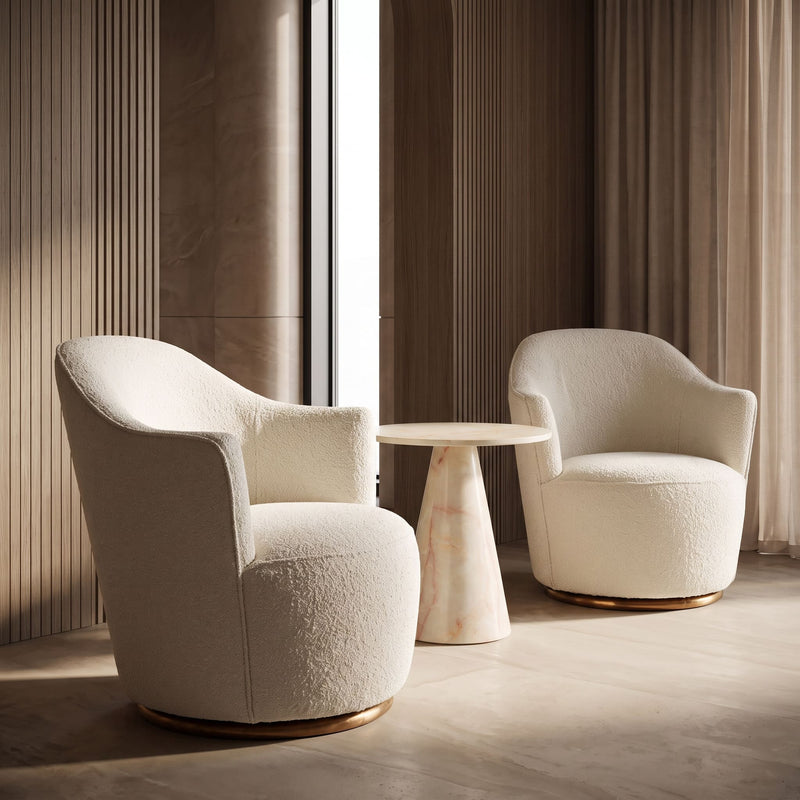 Vera - Modern Sherpa Swivel Accent Chair — view 5