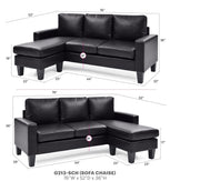 Glory Furniture Jenna sofa chaise, stationary sectional with plush cushions and modern design, in a cozy living room setting.