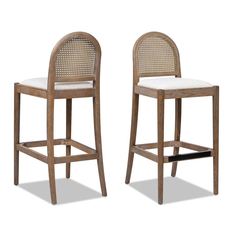 Panama - Curved Back Cane Bar Stool (Set of 2) - R&R Furniture Gallery (Fountain Valley, CA)