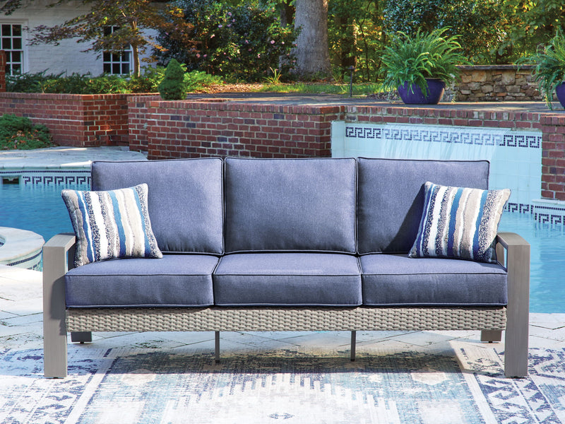 Half Moon Beach - Sofa With Cushion - Blue / Gray - R&R Furniture Gallery (Fountain Valley, CA)