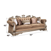 Northville - Sofa With 5 Pillows - Velvet & Antique Silver - R&R Furniture Gallery (Fountain Valley, CA)