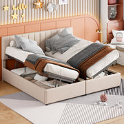 Upholstered Platform Bed With A Hydraulic Storage System - R&R Furniture Gallery (Fountain Valley, CA)