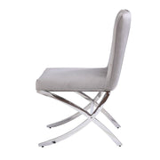 Daire - Side Chair (Set of 2) - Light Gray Velvet & Chrome - R&R Furniture Gallery (Fountain Valley, CA)