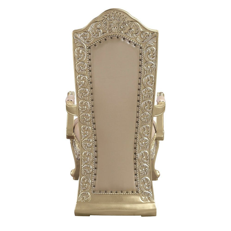 Vatican - Arm Chair (Set of 2) - Synthetic Leather & Champagne Silver - R&R Furniture Gallery (Fountain Valley, CA)