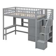 Loft Bed With Bookshelf, Drawers, Desk, And Wardrobe - R&R Furniture Gallery (Fountain Valley, CA)