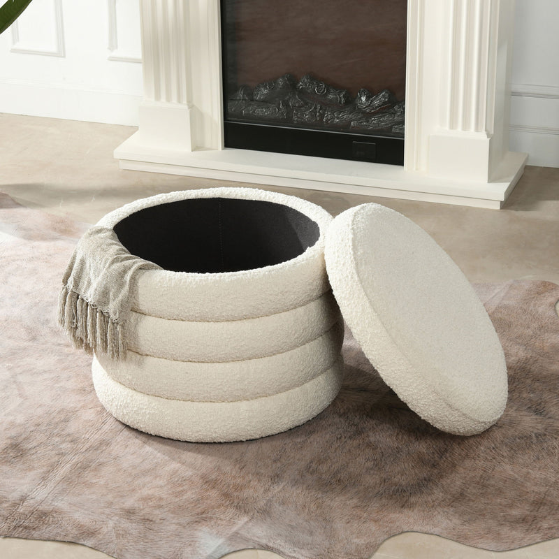 Fuji - Oversized Round Storage Ottoman - R&R Furniture Gallery (Fountain Valley, CA)