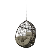 Noble House teardrop hanging chair with 8ft chain, cozy outdoor hammock chair with curved teardrop shape and sturdy hanging chain
