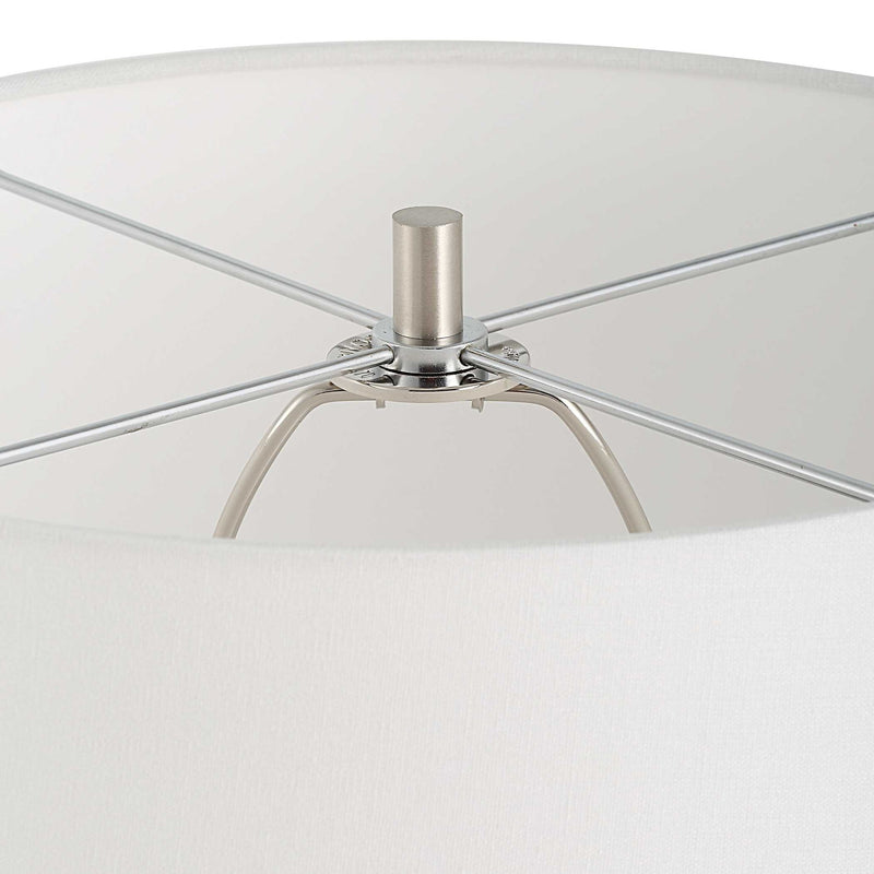 Quinn - Table Lamp - White & Silver
