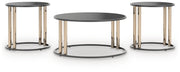 Hannerly - Occasional Table Set (Set of 3) - Black / Gold Finish - R&R Furniture Gallery (Fountain Valley, CA)