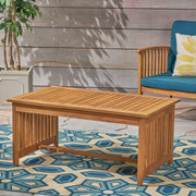 Acacia Wood Rectangular Patio Coffee Table For Outside - R&R Furniture Gallery (Fountain Valley, CA)