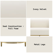 Martina - Loveseat With 2 Pillows - Ivory Velvet - R&R Furniture Gallery (Fountain Valley, CA)