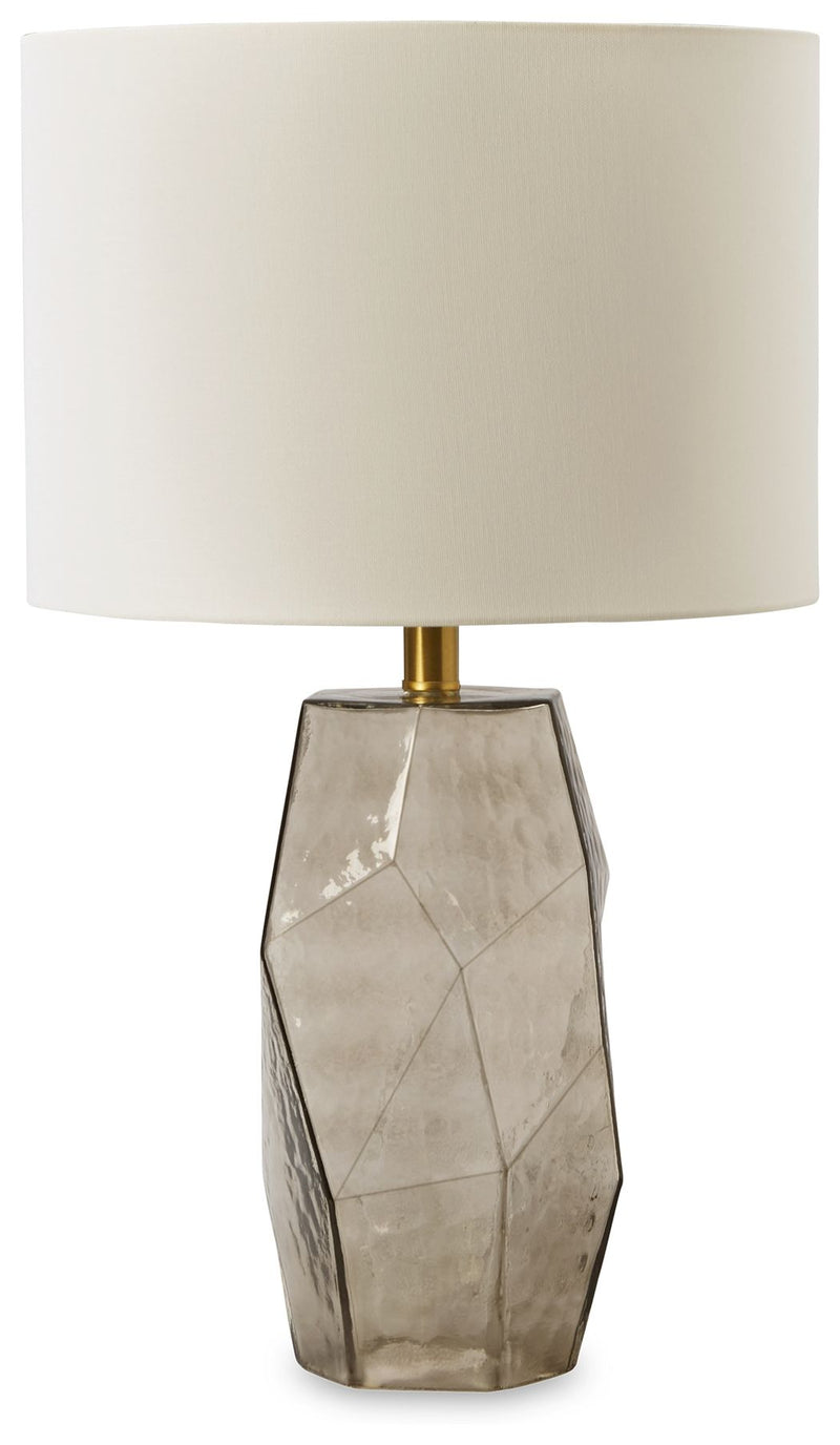 Taylow - Glass Table Lamp  - Gray - R&R Furniture Gallery (Fountain Valley, CA)