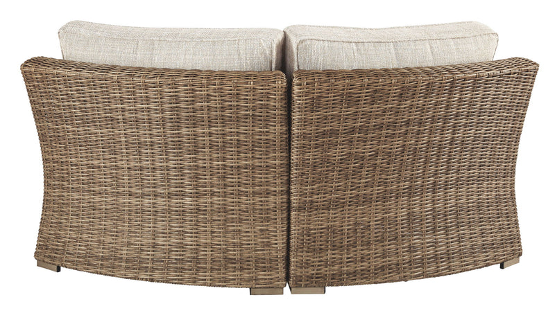 Beachcroft - Curved Corner Chair w/Cushion - Beige - R&R Furniture Gallery (Fountain Valley, CA)