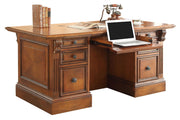 Huntington - Double Pedestal Executive Desk - Antique Vintage Pecan - R&R Furniture Gallery (Fountain Valley, CA)
