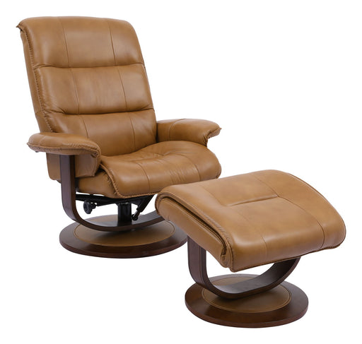 Knight - Manual Reclining Swivel Chair and Ottoman - R&R Furniture Gallery (Fountain Valley, CA)