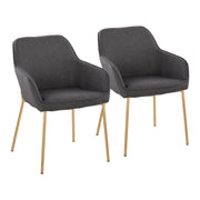 Set of two Lumi Source Daniella contemporary dining chairs with upholstered seats and sleek modern design.