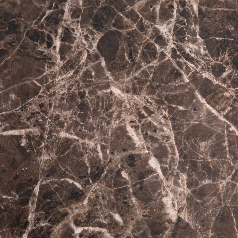 Alejo - Dining Table - Smoked Gray Emperador Gloss With Black