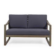 Noble House Samwell outdoor 2-piece set with coffee table and loveseat, weather-resistant furniture for patio or garden.