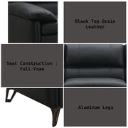 Eilene - Sofa - Black Top Grain Leather - R&R Furniture Gallery (Fountain Valley, CA)