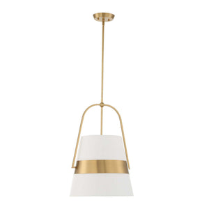 Harness - 1 Light Shade Pendant - White / Gold