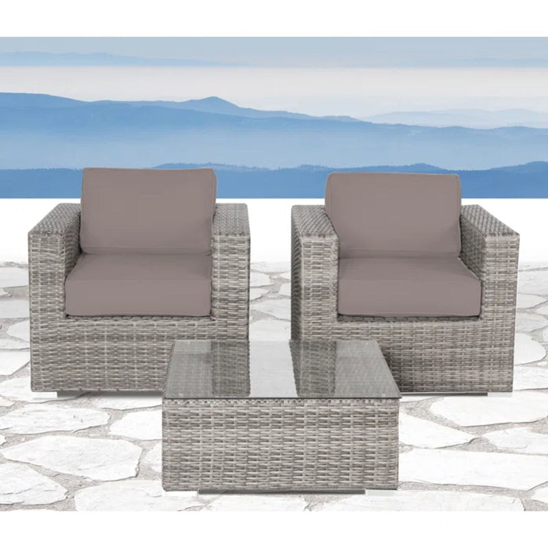 Wicker Seating Group Set With Table And Cushions - R&R Furniture Gallery (Fountain Valley, CA)