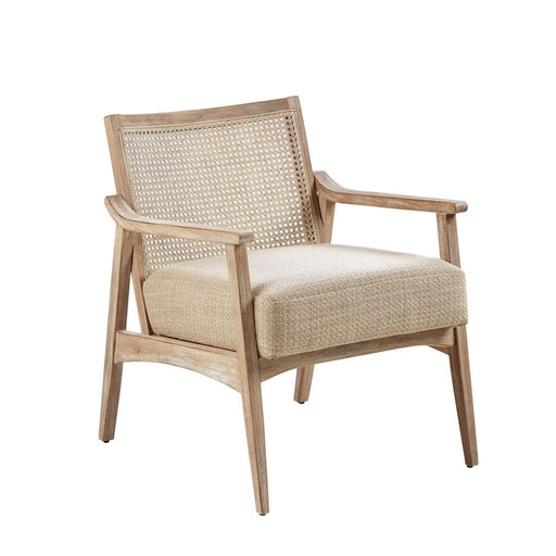 Chair With Cane Inset Back And Upholstered Seat - Light Brown - R&R Furniture Gallery (Fountain Valley, CA)