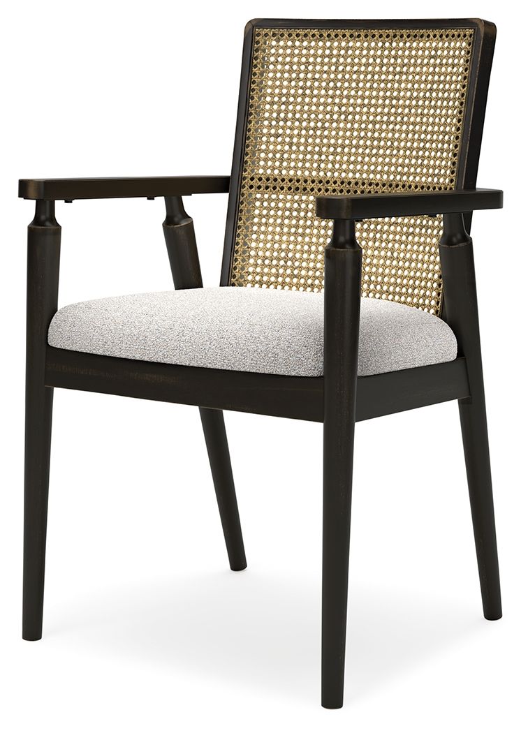 Galliden - Dining Upholstered Arm Chair (Set of 2) - Black - R&R Furniture Gallery (Fountain Valley, CA)