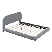 Upholstered Platform Bed With Thick Solid Frame And Stylish Curve-Shaped Design - R&R Furniture Gallery (Fountain Valley, CA)