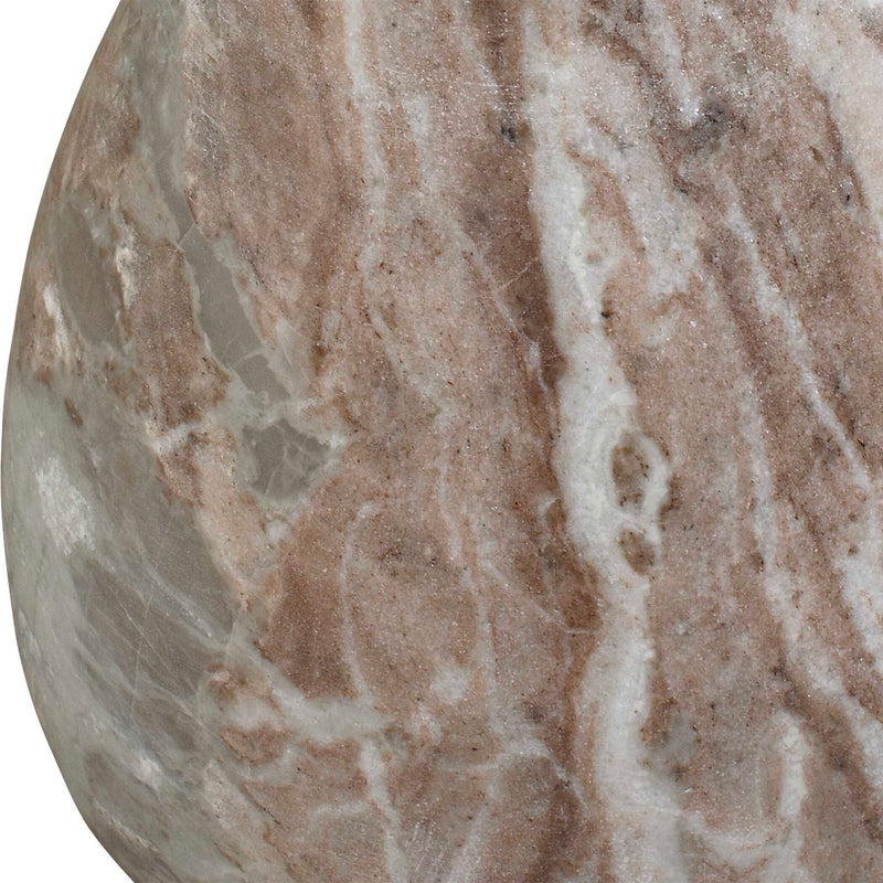 Shura - Indoor-Outdoor Marble Accent Table - Brown / White