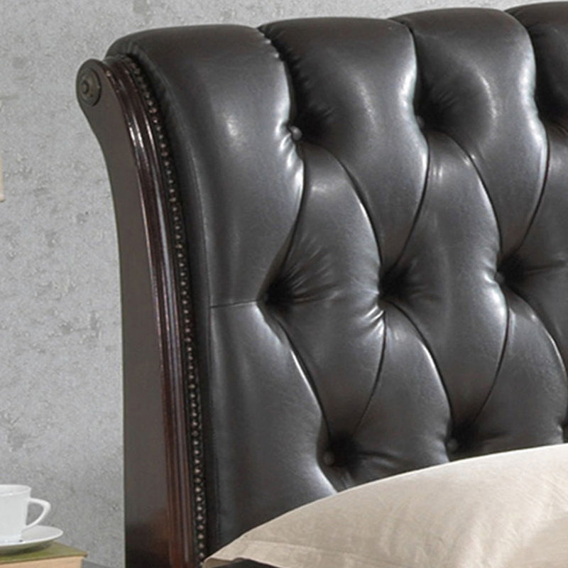 Elegant transitional LaVita storage bed by Glory Furniture showcasing a stylish upholstered bed with built-in storage drawers.