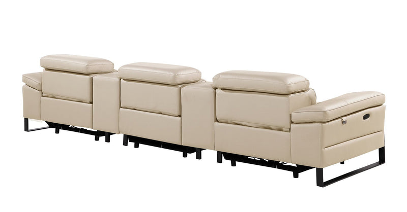 1246 - Modular Power Triple Reclining Dual Console Sofa With Power Reclining Headrests