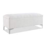 Madelyn - Modern Storage Bench - Bright White Dye - R&R Furniture Gallery (Fountain Valley, CA)