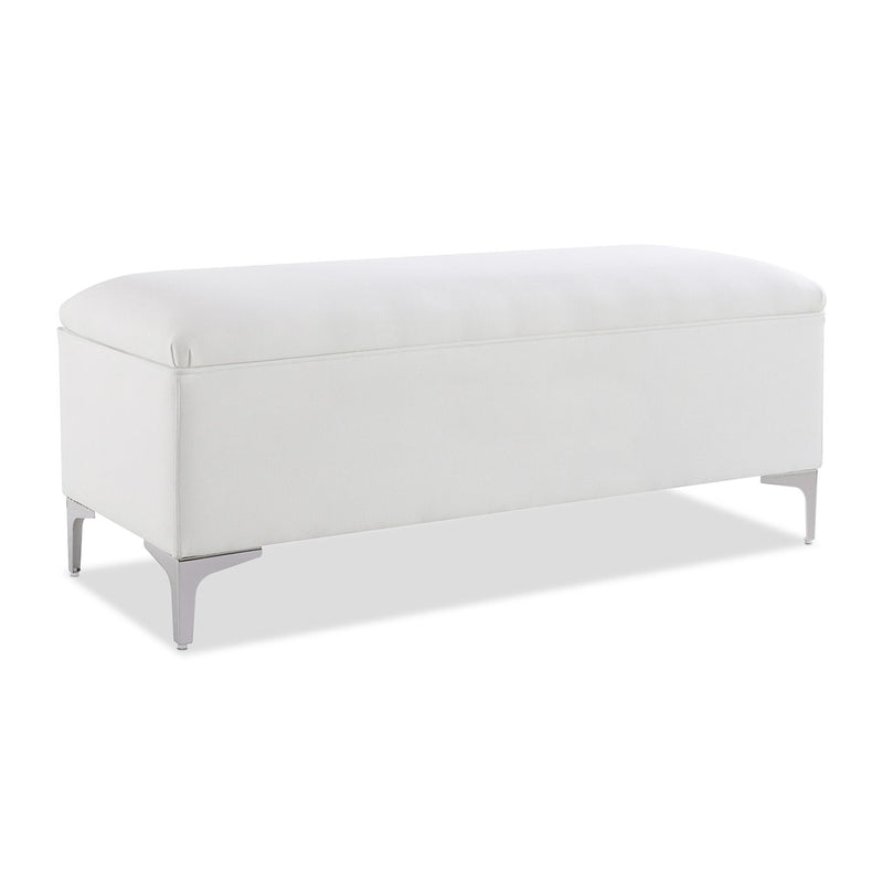 Madelyn - Modern Storage Bench - Bright White Dye - R&R Furniture Gallery (Fountain Valley, CA)