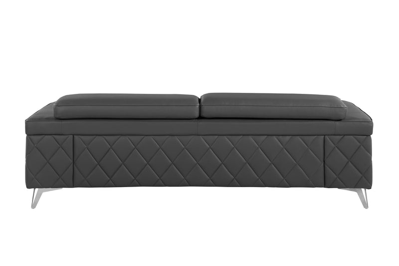 1140 - Top Grain Italian Leather Living Room Set - Black - R&R Furniture Gallery (Fountain Valley, CA)