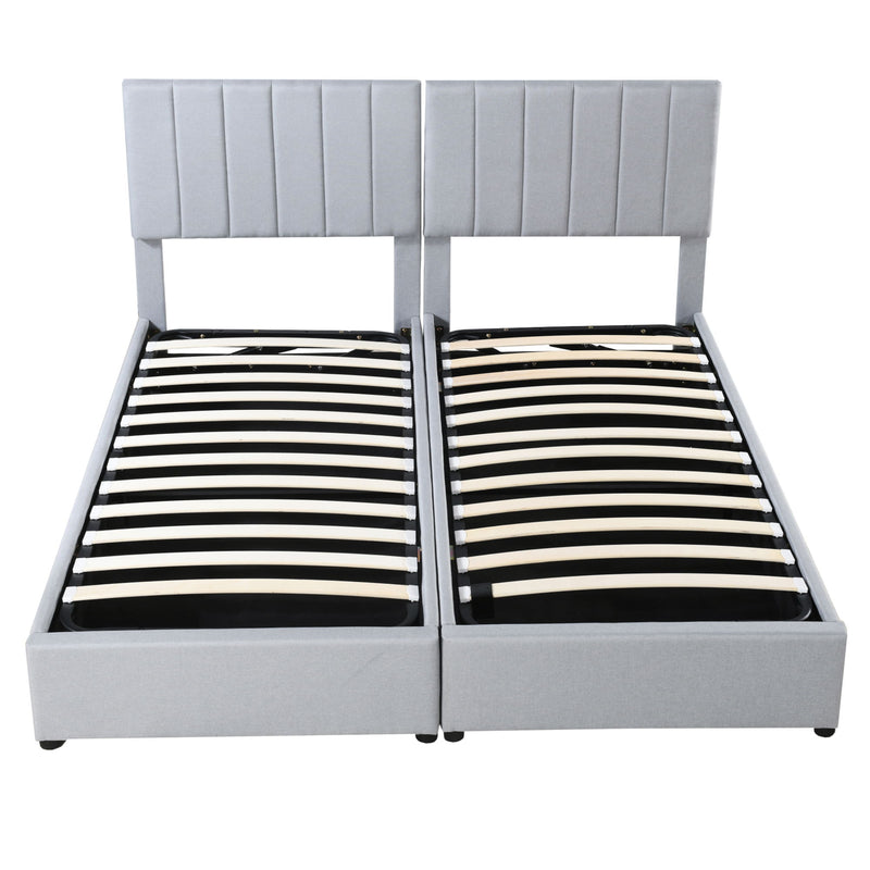 Upholstered Platform Bed With A Hydraulic Storage System - R&R Furniture Gallery (Fountain Valley, CA)