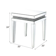 Lotus - 20" End Table - Mirrored & Faux Ice Cube Crystals - R&R Furniture Gallery (Fountain Valley, CA)
