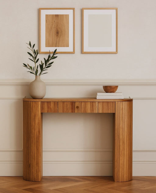 Soba - Straight Console Table - Oak - R&R Furniture Gallery (Fountain Valley, CA)