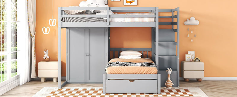 Bunk Bed With Wardrobe, Drawers - R&R Furniture Gallery (Fountain Valley, CA)