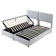 Upholstered Platform Bed With A Hydraulic Storage System - R&R Furniture Gallery (Fountain Valley, CA)