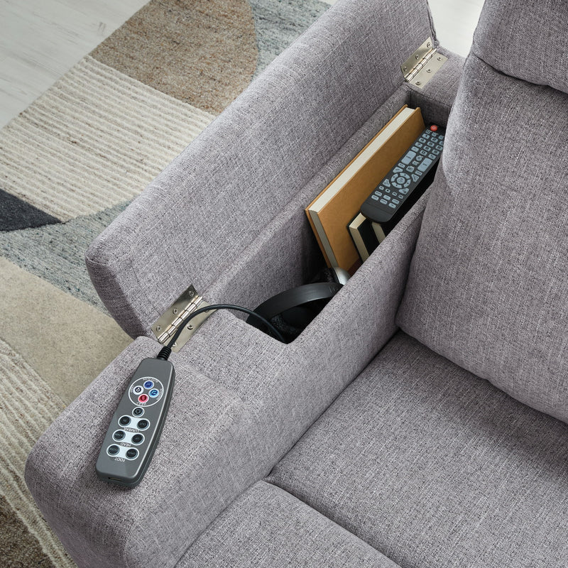 Pineland - Glider Power Recliner With Audio System - Pewter - R&R Furniture Gallery (Fountain Valley, CA)