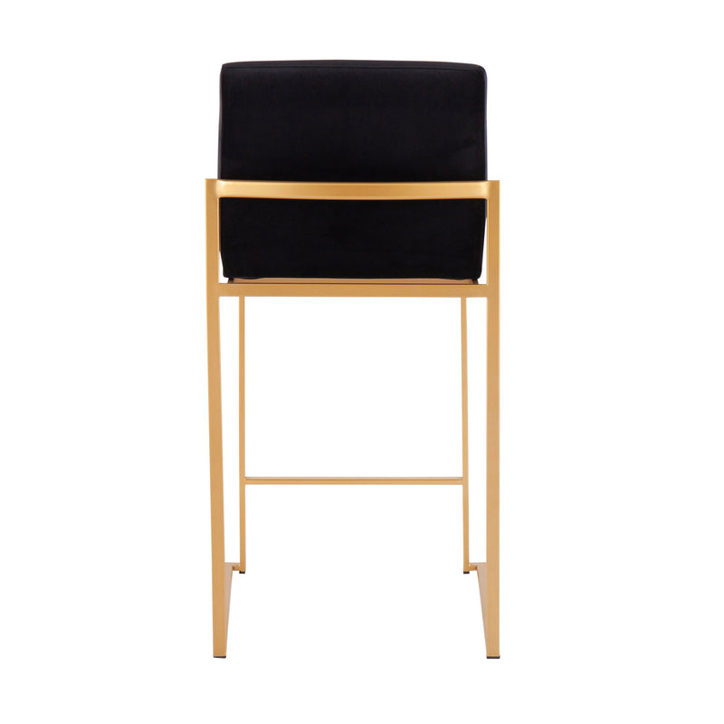 Lumi Source Fuji contemporary high back stylish counter stool with sleek design and wood finish, ideal for modern kitchen counters.