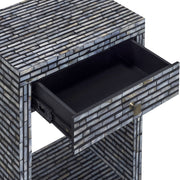 Black Cassis nightstand by TOV Furniture featuring sleek accent design with a modern, minimalist style.