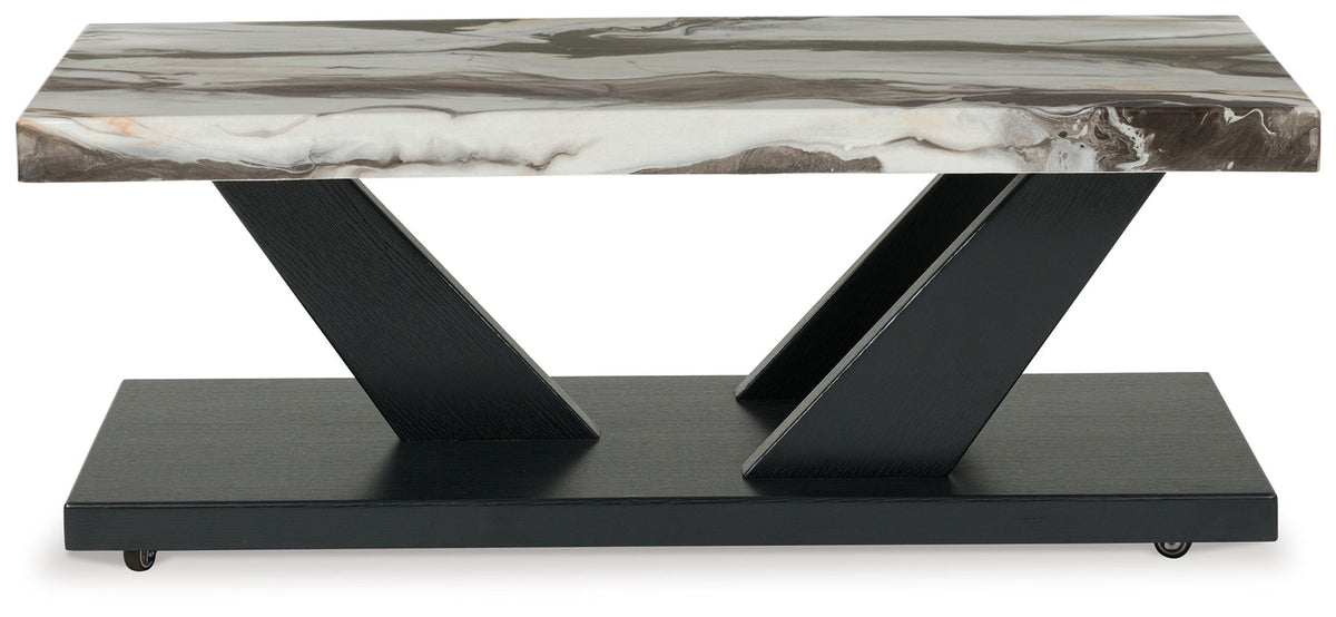Cendill - Occasional Table Set (Set of 3) - Dark Brown / White / Black - R&R Furniture Gallery (Fountain Valley, CA)