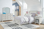 Robbinsdale youth sleigh storage bedroom set by Signature Design Ashley, featuring a bed, dresser, and storage options in a 6-piece set.