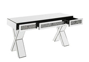 Noralie - 32" Writing Desk - Mirrored & Faux Diamonds - R&R Furniture Gallery (Fountain Valley, CA)