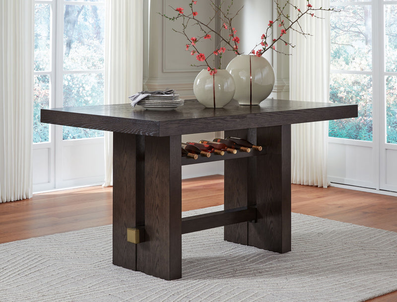 Burkhaus - Rectangular Dining Room Counter Table - Dark Brown - R&R Furniture Gallery (Fountain Valley, CA)