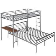 DreamHaus bunk bed with desk, ladder, and sturdy slats for bedroom, featuring a modern design and space-saving layout.