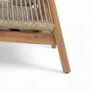 Noble House Sumbawa outdoor club arm chair with woven rattan-style frame and plush cushion, ideal for patio or garden seating.