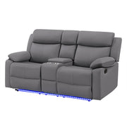 Blanche - Console Reclining Loveseat With LED Lights And Speakers - R&R Furniture Gallery (Fountain Valley, CA)